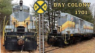 Bay Colony 1701 Locomotive Millis - Medfield Line - Charles River Trestle Bridge #Trains