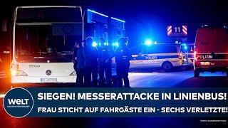 SIEGEN: Messerattacke in Linienbus! Frau sticht auf Fahrgäste ein - sechs Verletzte!