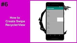 Android Studio Tutorials #6: Create Recyclerview Swipe Itemtouchhelper || Remove item