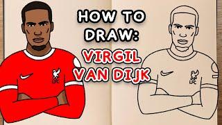 How to draw and colour! VIRGIL VAN DIJK (step by step drawing tutorial)