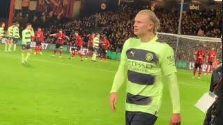 Erling Haaland substitution reaction after Man City vs Bournemouth 
