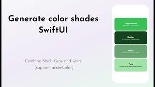 How to generate shade with color mix in SwiftUI IOS18 XCode16