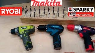 Ryobi vs Makita vs Sparky /Тест муфты регулировки усилия / КАКОЙ ШУРУПОВЕР ВЫБРАТЬ