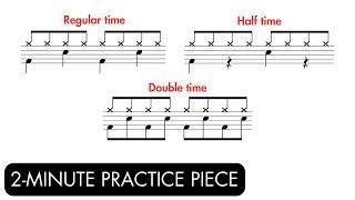 Playing grooves in regular time, half time, & double time 