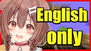 【Hololive】Inugami Korone Struggles to stream English Only【ENG SUB】