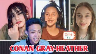 CEWE " BULE CANTIK SAMPAI ADA YG SUKA KU NYANYIIN LAGU"CONAN GRAY-HEATHER/singing reaction#ometv