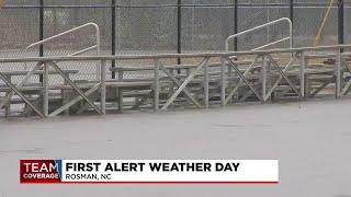 Flooding washes out high school baseball field in Rosman, NC