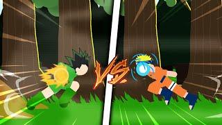 GON FREECSS VS NARUTO UZUMAKI (KID) - STICK NODES ANIME BATTLE #4 | Blaze Nodes