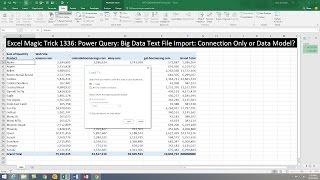Excel Magic Trick 1336: Power Query: Import Big Data Text Files: Connection Only or Data Model?
