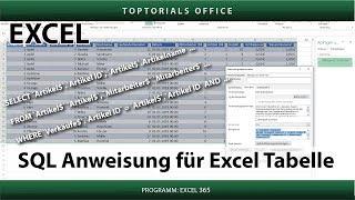 SQL Abfrage von einer Excel Tabelle