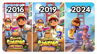 Evolution of SAN FRANCISCO Map in Subway Surfers | 2016 - 2017 - 2019 - 2022 - 2024 (Updated)