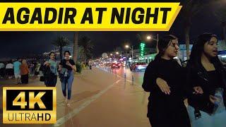 Agadir, Morocco Night Walking Tour【4K, 60fps】- Corniche Agadir Beach  - جولة في كورنيش أكادير