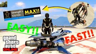 GTA V: How to easily MAX out your strength!! (online)