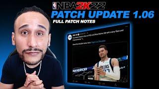 NBA 2k22 PATCH UPDATE 1.06 FULL PATCH NOTES - ERROR CODES FIXED