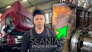 Кавитация страшная сила! Ремонт двигателя SCANIA DC13. Антифриз попадает в масло