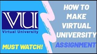 How to make VU assignment 2023