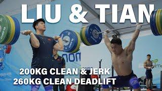 Tian Tao & Liu Huanhua 200kg Clean & Jerk Session | 2023 AWC in Jinju