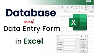 Create Database and Data Entry Form in Excel