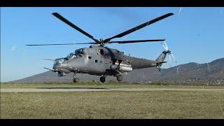 Serbian Air Force Mi-35M take-off from Vršac Airport, Serbia