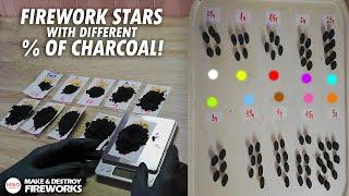 HOW CHARCOAL AFFECTS FIREWORK STARS - 10 Types of Stars