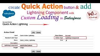 How to create Quick Action button & add lightning component with loading spinner in Aura:Component