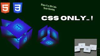 How to make css 3d glowing cube animation effects | cool css effects tutorial | Css Effect.