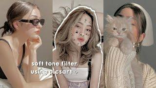 Soft tone filter using picsart (free) ️ | picsart tutorial | aesthetic edit