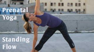 15 Minute Prenatal Yoga Standing Flow Workout---Gentle Yoga for All Trimesters of Pregnancy