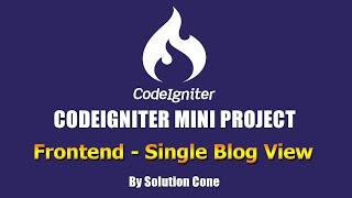 Codeigniter Mini Project - Dynamic Blog Detail View