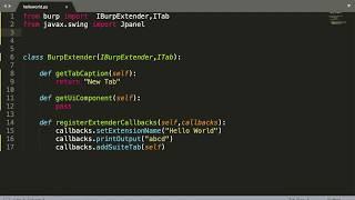 Burp Extender Jython 101 - 4 - Create custom/additional Tab using ITab