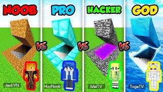 TÔ GÀ THỬ THÁCH 24H XÂY HẦM SIÊU BÍ MẬT GIỮA NOOB VS PRO VS HACKER VS GOD TRONG MINECRAFT