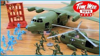 Tim Mee Toy Plastic Army Men Surprise Box with Tanks Helicopter Planes Video