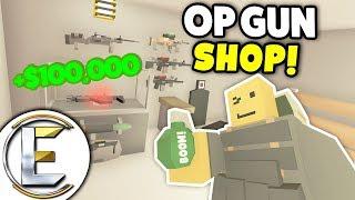 OP GUN SHOP! - Unturned Shop Roleplay (Overpowered Weapons Are Hard To Handle Made So Much Money!)