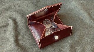 Монетница из кожи | Leather coin wallet | Free PDF pattern | DIY