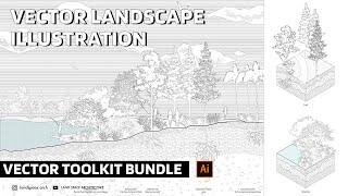 Vector Landscape Architecture Illustration | Essential Vector Package