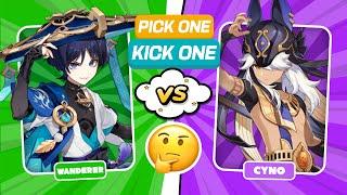 PICK ONE! KICK ONE! GENSHIN CHARACTERS QUIZ ⭐️️ "HARDEST CHOICE EVER" 