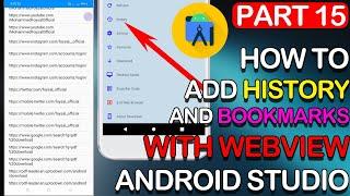 how to add history and bookmarks with webview android studio Part 15