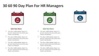 30 60 90 Day Plan For HR Managers PowerPoint Template | 30 60 90 Day Plan Template | Kridha Graphics