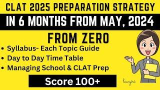 How to prepare for CLAT 2025 in 6 months from Zero from May, 2024|CLAT day to day preparation Books