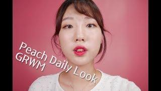 [English ASMR] Korean Peach daily make-up | GRWM | Ear-to-ear whispering