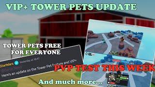 Tower Pets ARE FREE! PVP TEST And New Tower THIS WEEK! || Tower Defense Simulator