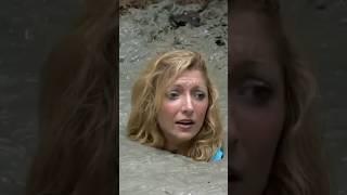 Girl Sinking in Quicksand || Girls in Quicksand #survival #adventure #quicksand #shorts