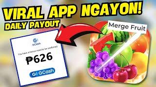 New Legit Earning App 2025 ( I earn ₱626 in 1Day playing ) Just Merge Fruits! No Download Needed!