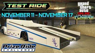 Prize Ride Challenge + Test Track Vehicles: November 11 - November 17 | GTA Online LS Tuners DLC