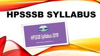 HPSSSB Syllabus 2019 | How To Get HPSSC Clerk Exam Syllabus