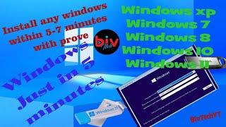 Install any windows in just 5 minutes || The Fastest way to install Windows 10 || BivTechYT !! 