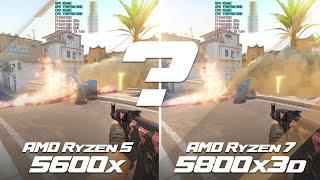 AMD Ryzen5 5600x vs. Ryzen7 5800x3D | Benchmark comparison | NVIDIA GeForce RTX 4070 | CS2