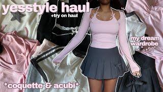 yesstyle clothing haul + try on review ୨୧ dream wardrobe haul *coquette & acubi aesthetic*