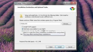 Installing Ruby in Windows 7
