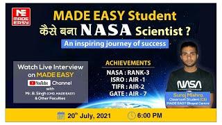 How MADE EASY Student became a NASA Scientist| Success Story |Suraj Mishra(Rank-3) |With B.Singh Sir